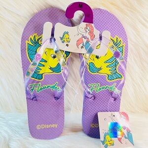 Disney Little Mermaid Flounder Womens Flip Flop Sandals